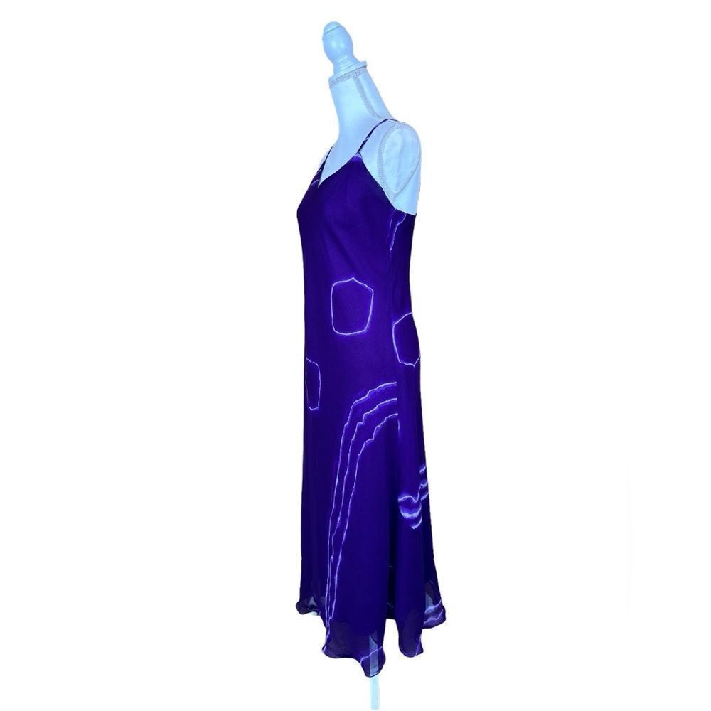 Purple Sleeveless Maxi Lined Dress Scalloped Hem Women’s Size Small/ Medium - Picture 4 of 8